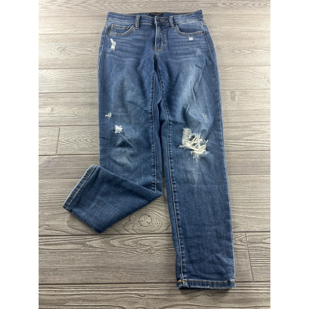 Judy Blue Womens Jeans Slim Fit Distressed Size 1/25 Dark Wash